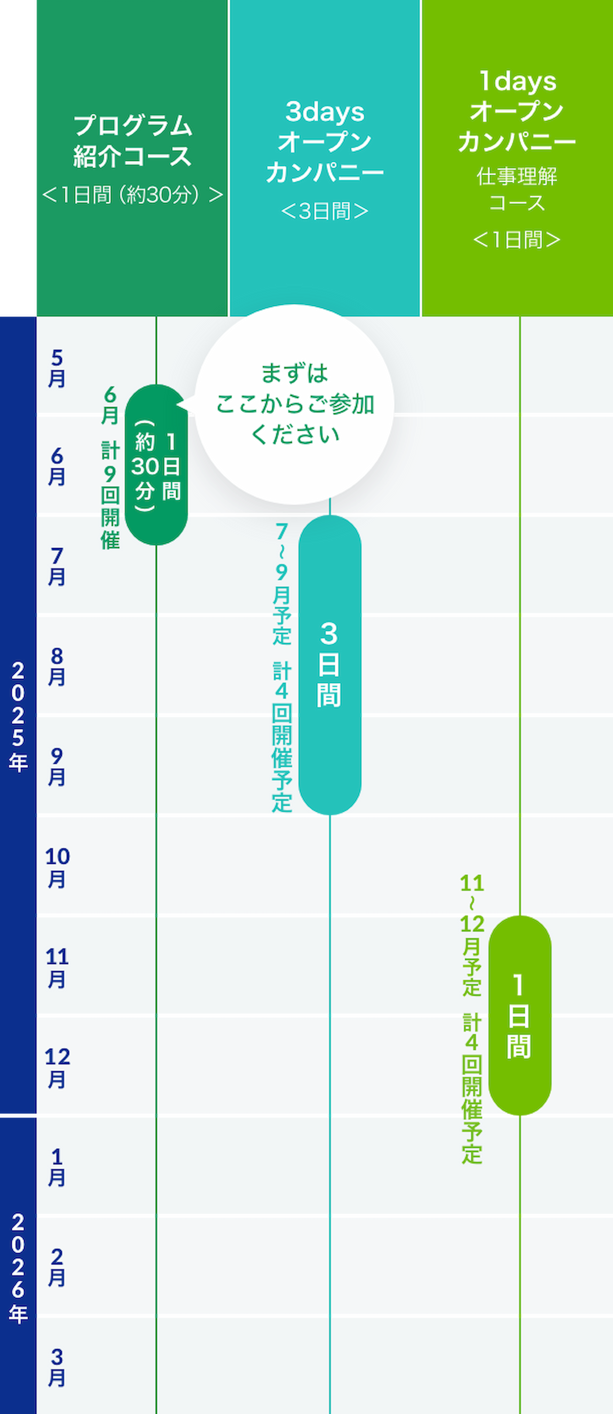 インターンシップスケジュール